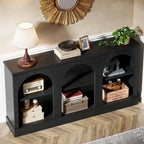 63-Inch Farmhouse Console Table with 3 Tier Storage for Entryway, Living Room - 11.81D x 62.99W x 31.5H