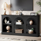 63-Inch Farmhouse Console Table with 3 Tier Storage for Entryway, Living Room - 11.81D x 62.99W x 31.5H