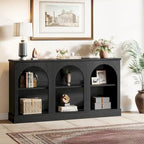 63-Inch Farmhouse Console Table with 3 Tier Storage for Entryway, Living Room - 11.81D x 62.99W x 31.5H