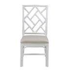 Natural Rattan Handmade Chippendale Cushioned Dining Chairs by East at Main