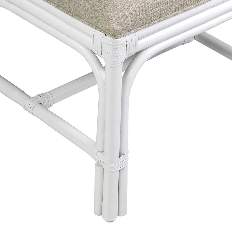 Natural Rattan Handmade Chippendale Cushioned Dining Chairs by East at Main