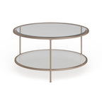 SEI Furniture Grant Gold Copper Round Coffee Table with Storage