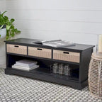 SAFAVIEH Salime 3-Drawer Bottom Shelf Storage Bench - 47.3 W x 15 L x 19 H - 47Wx15Dx19H