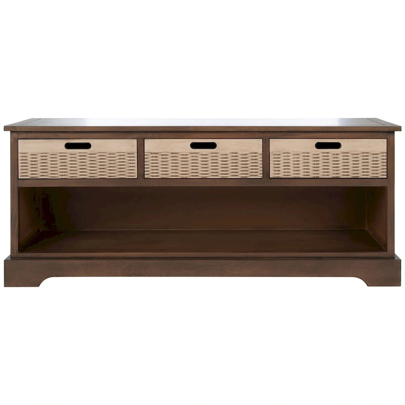 SAFAVIEH Salime 3-Drawer Bottom Shelf Storage Bench - 47.3 W x 15 L x 19 H - 47Wx15Dx19H