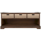 SAFAVIEH Salime 3-Drawer Bottom Shelf Storage Bench - 47.3 W x 15 L x 19 H - 47Wx15Dx19H