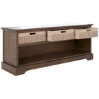 SAFAVIEH Salime 3-Drawer Bottom Shelf Storage Bench - 47.3 W x 15 L x 19 H - 47Wx15Dx19H