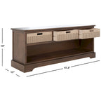 SAFAVIEH Salime 3-Drawer Bottom Shelf Storage Bench - 47.3 W x 15 L x 19 H - 47Wx15Dx19H
