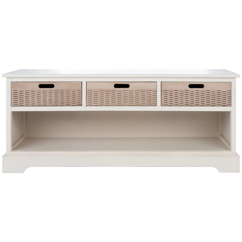 SAFAVIEH Salime 3-Drawer Bottom Shelf Storage Bench - 47.3 W x 15 L x 19 H - 47Wx15Dx19H