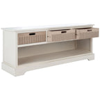 SAFAVIEH Salime 3-Drawer Bottom Shelf Storage Bench - 47.3 W x 15 L x 19 H - 47Wx15Dx19H