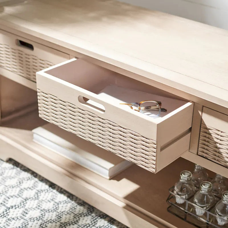 SAFAVIEH Salime 3-Drawer Bottom Shelf Storage Bench - 47.3 W x 15 L x 19 H - 47Wx15Dx19H