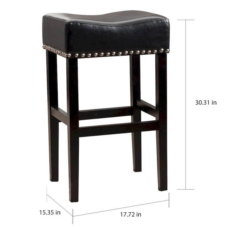 Lisette 30-inch Backless Leather Bar Stool (Set of 2) by Christopher Knight Home