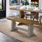 Ronda Two-Tone Trestle Leg Wood Dining Bench