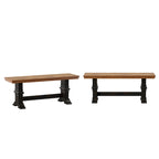 Ronda Two-Tone Trestle Leg Wood Dining Bench