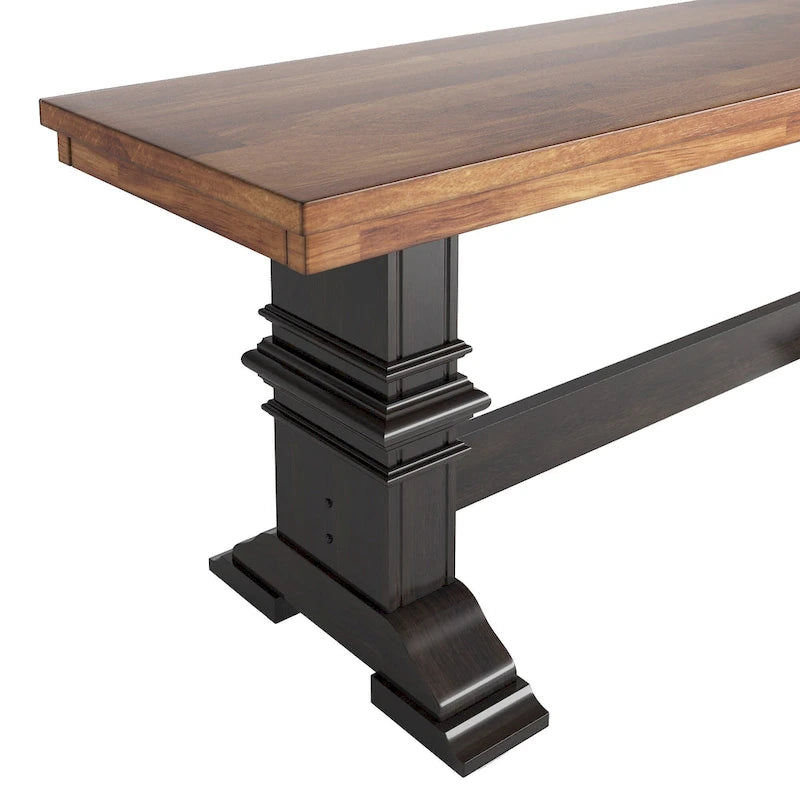Ronda Two-Tone Trestle Leg Wood Dining Bench