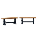 Ronda Two-Tone Trestle Leg Wood Dining Bench
