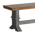 Ronda Two-Tone Trestle Leg Wood Dining Bench