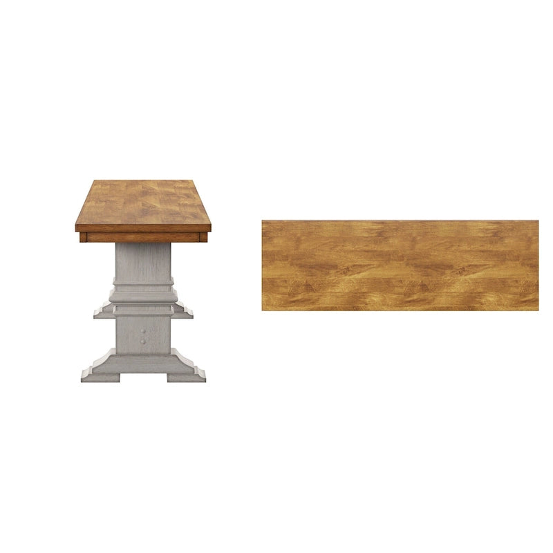 Ronda Two-Tone Trestle Leg Wood Dining Bench
