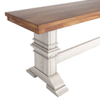 Ronda Two-Tone Trestle Leg Wood Dining Bench