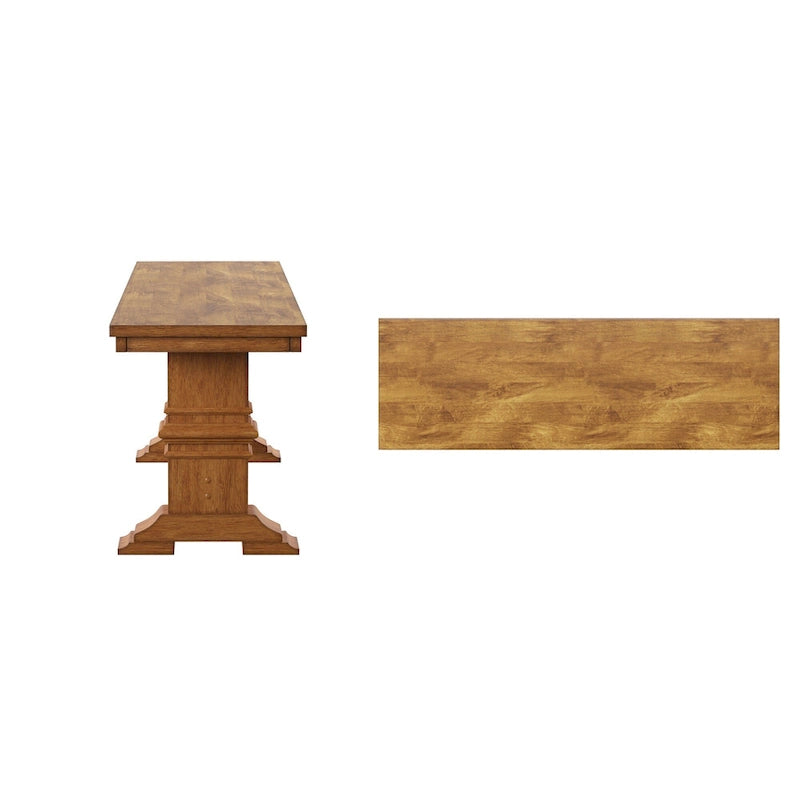 Ronda Two-Tone Trestle Leg Wood Dining Bench