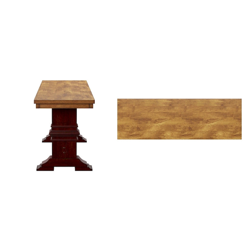 Ronda Two-Tone Trestle Leg Wood Dining Bench