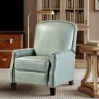 Gladis Modern Retro Genuine Leather Recliner with Nailhead Trim by HULALA HOME