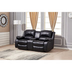 Betsy Furniture Bonded Leather Power Rclining 2-seat Loveseat with Console 8018