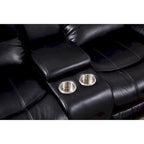 Betsy Furniture Bonded Leather Power Rclining 2-seat Loveseat with Console 8018