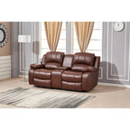 Betsy Furniture Bonded Leather Power Rclining 2-seat Loveseat with Console 8018