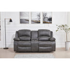 Betsy Furniture Bonded Leather Power Rclining 2-seat Loveseat with Console 8018