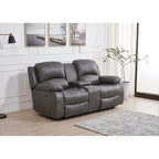 Betsy Furniture Bonded Leather Power Rclining 2-seat Loveseat with Console 8018