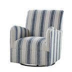 Pancy Traditional Swivel Armchair with Jacobean Strip Pattern by HOLALA HOME