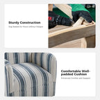 Pancy Traditional Swivel Armchair with Jacobean Strip Pattern by HOLALA HOME