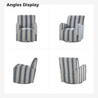 Pancy Traditional Swivel Armchair with Jacobean Strip Pattern by HOLALA HOME