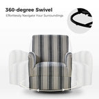 Pancy Traditional Swivel Armchair with Jacobean Strip Pattern by HOLALA HOME
