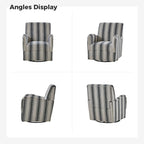 Pancy Traditional Swivel Armchair with Jacobean Strip Pattern by HOLALA HOME