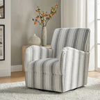 Pancy Traditional Swivel Armchair with Jacobean Strip Pattern by HOLALA HOME