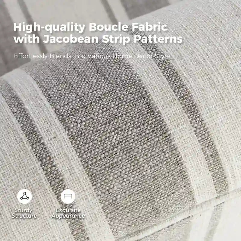 Pancy Traditional Swivel Armchair with Jacobean Strip Pattern by HOLALA HOME