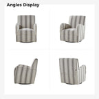 Pancy Traditional Swivel Armchair with Jacobean Strip Pattern by HOLALA HOME