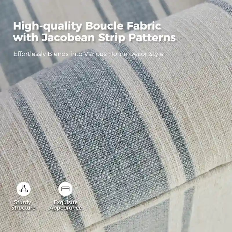 Pancy Traditional Swivel Armchair with Jacobean Strip Pattern by HOLALA HOME