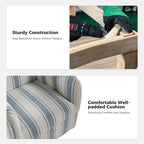 Pancy Traditional Swivel Armchair with Jacobean Strip Pattern by HOLALA HOME