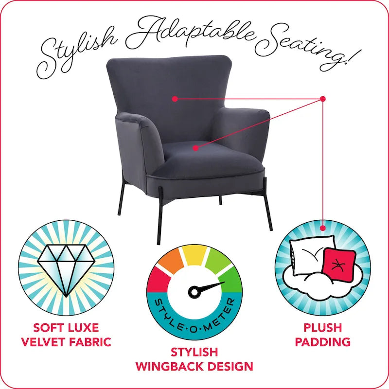 Eliana Modern Wingback Accent Chair