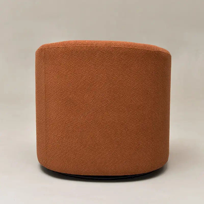 KINWELL 32W Boucle Upholstered Swivel Barrel Accent Armchair