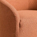 KINWELL 32W Boucle Upholstered Swivel Barrel Accent Armchair