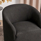 KINWELL 32W Boucle Upholstered Swivel Barrel Accent Armchair