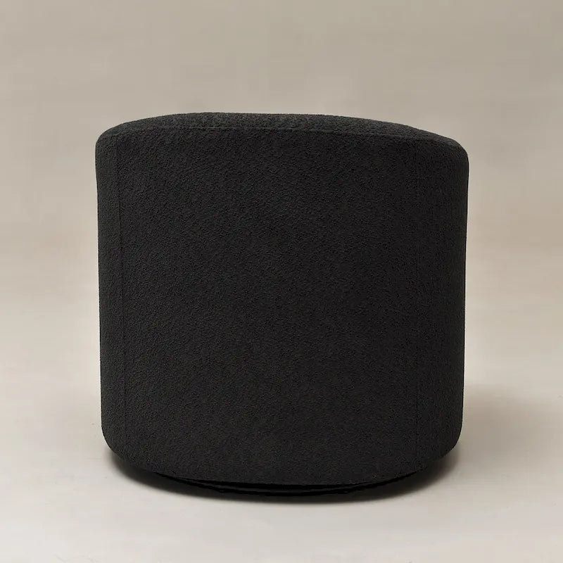 KINWELL 32W Boucle Upholstered Swivel Barrel Accent Armchair