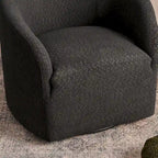 KINWELL 32W Boucle Upholstered Swivel Barrel Accent Armchair