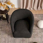 KINWELL 32W Boucle Upholstered Swivel Barrel Accent Armchair