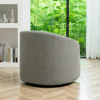 KINWELL 32W Boucle Upholstered Swivel Barrel Accent Armchair