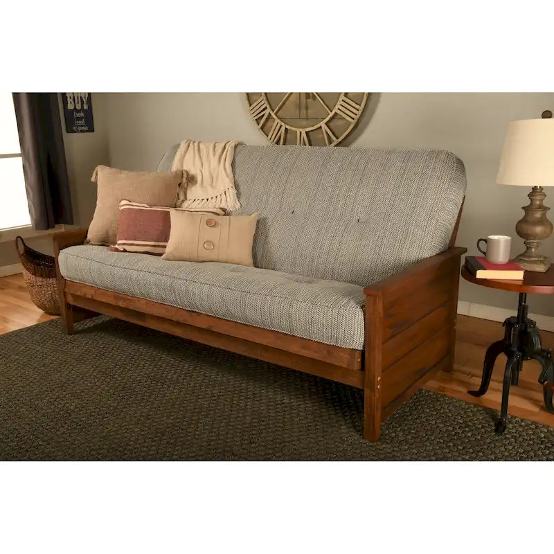 Somette Lexington Full-size Futon Set in Weathered Brown Finish with Mattress