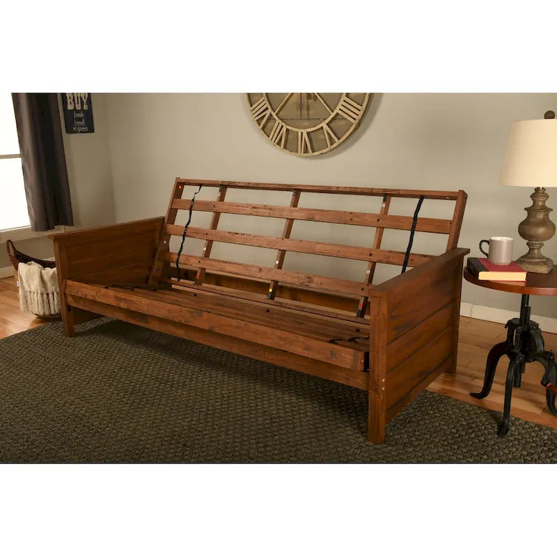Somette Lexington Full-size Futon Set in Weathered Brown Finish with Mattress